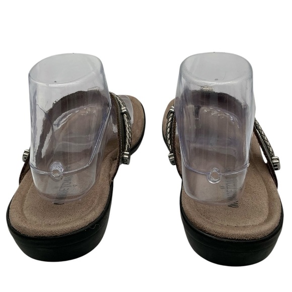 Minnetonka Sandals Thong Slides Summer Women’s Size 10 Silverthorne Pewter Rodeo - Picture 4 of 6